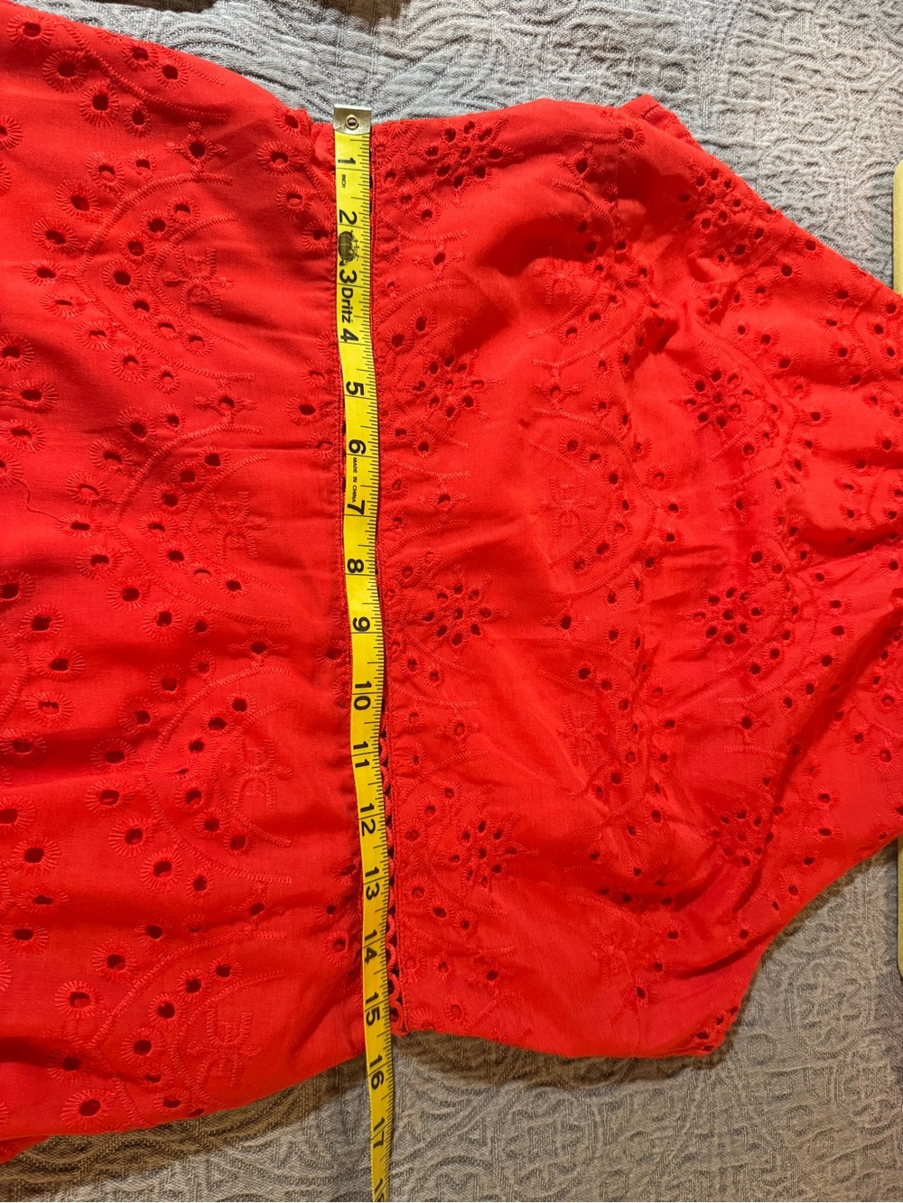 Sam Edelman Red High-Low Eyelet Ruffle Dress - Picture 5 of 6